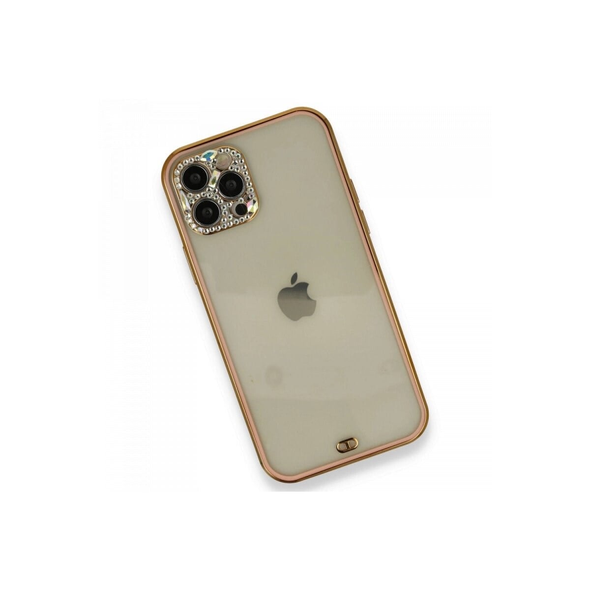 Apple İphone 12 Pro Kılıf Liva Taşlı Silikon - Pembe