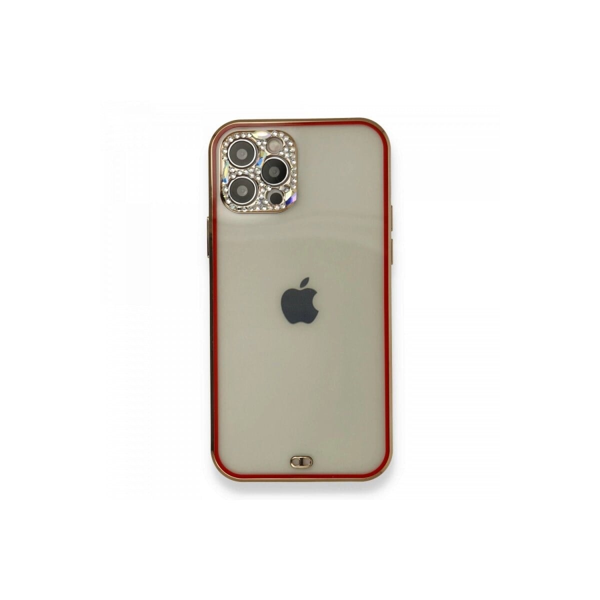 Apple İphone 12 Pro Kılıf Liva Taşlı Silikon - Kırmızı