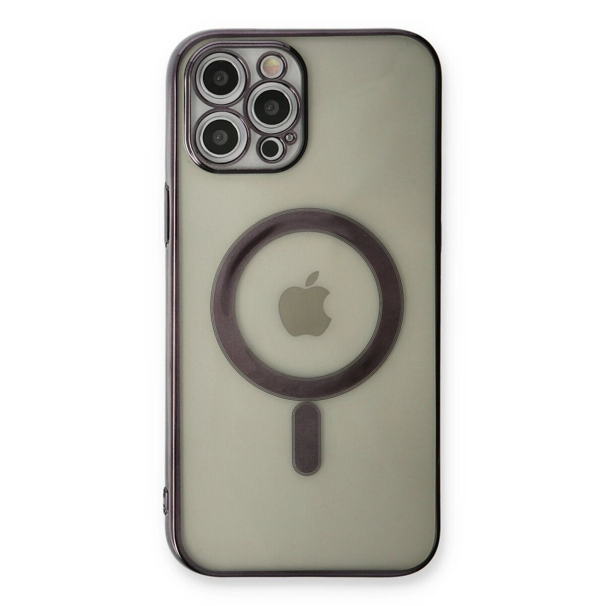 Apple İphone 12 Pro Kılıf Magneticsafe Lazer Silikon - Siyah
