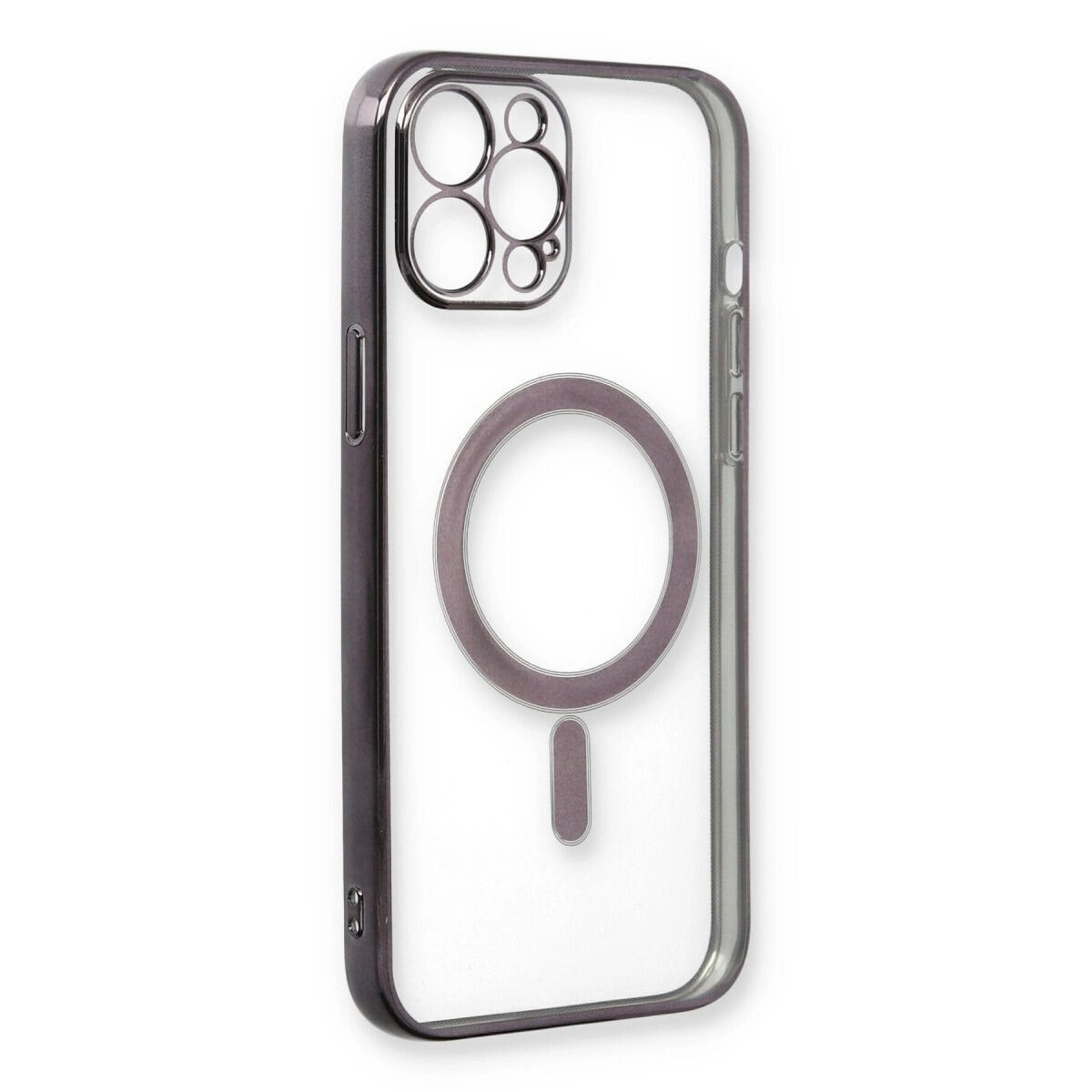 Apple İphone 12 Pro Kılıf Magneticsafe Lazer Silikon - Siyah