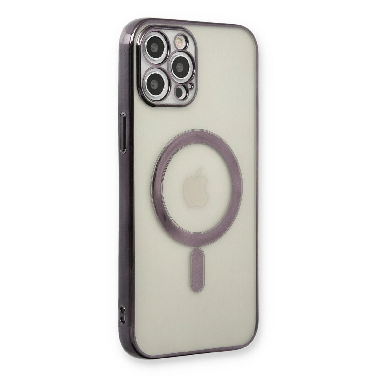 Apple İphone 12 Pro Kılıf Magneticsafe Lazer Silikon - Siyah