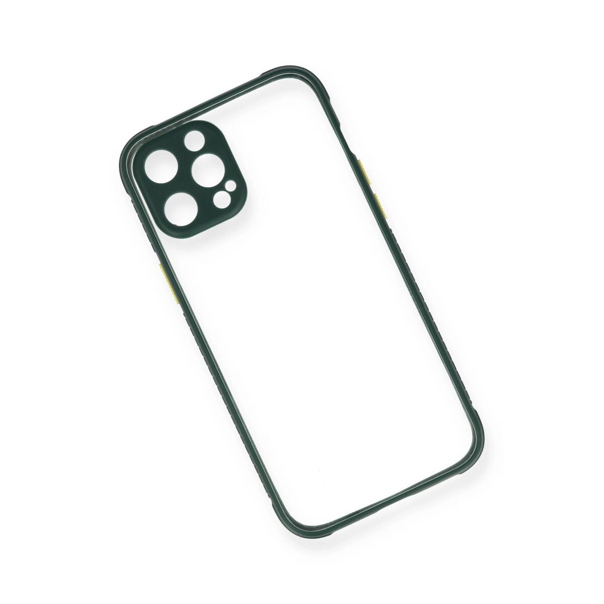 Apple İphone 12 Pro Kılıf Miami Şeffaf Silikon - Koyu Yeşil