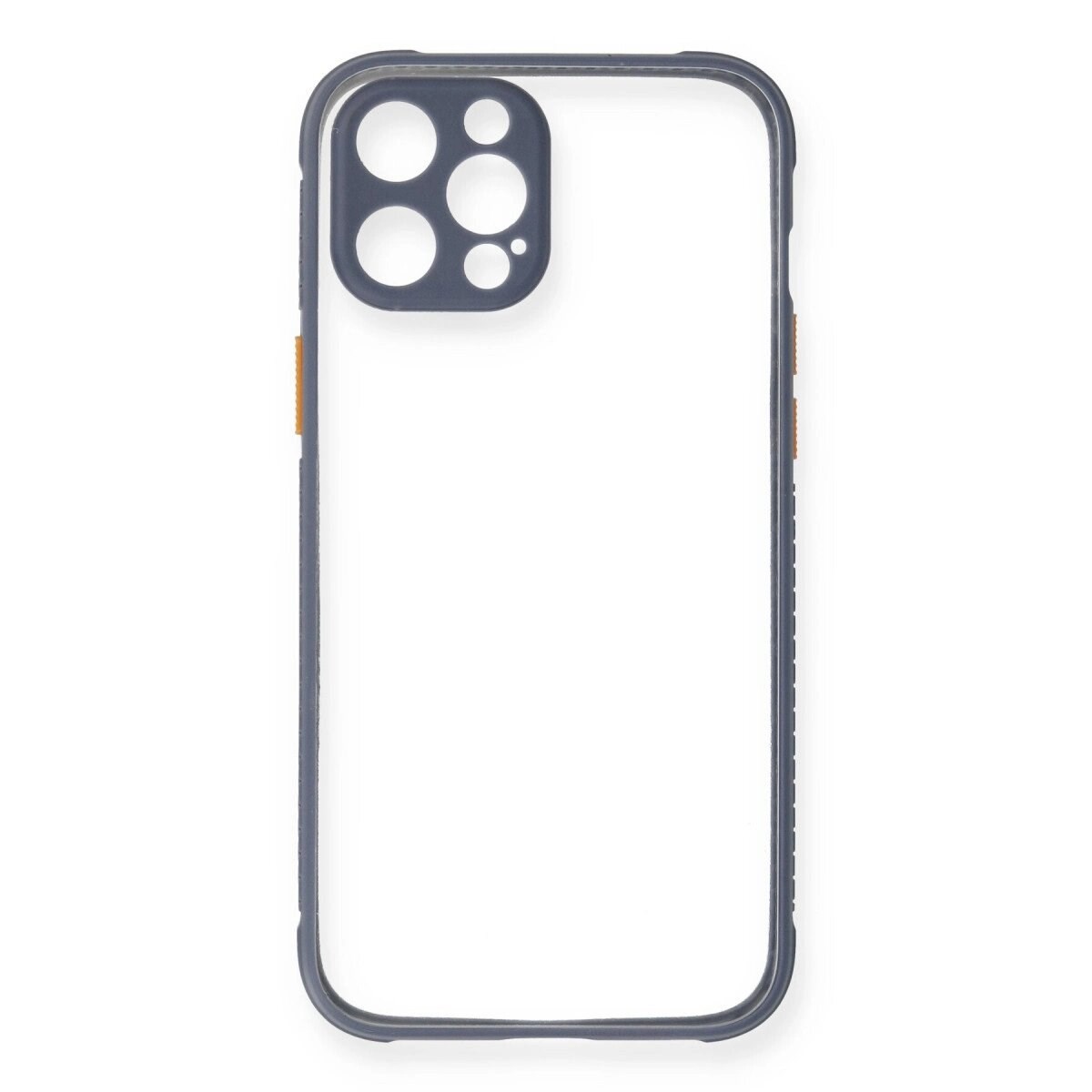 Apple İphone 12 Pro Kılıf Miami Şeffaf Silikon - Gri