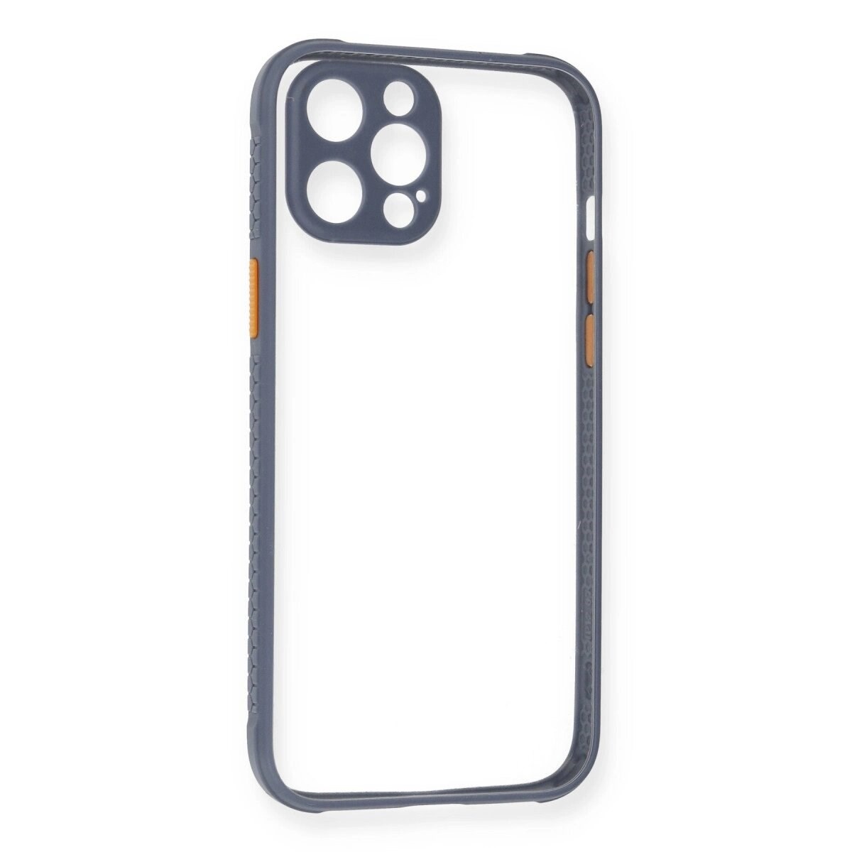 Apple İphone 12 Pro Kılıf Miami Şeffaf Silikon - Gri