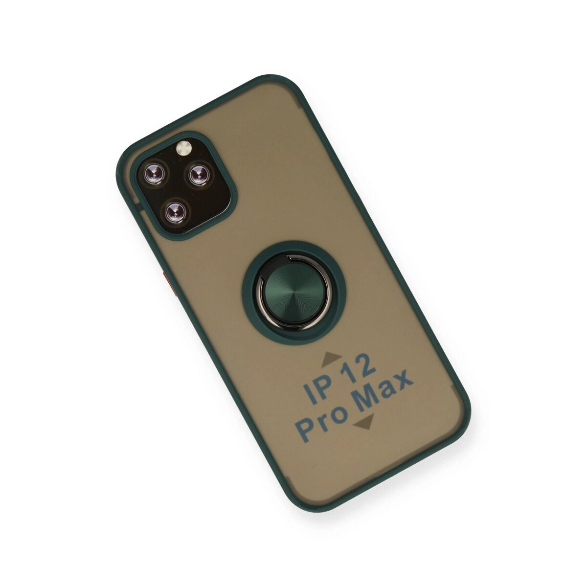 Apple İphone 12 Pro Kılıf Montreal Yüzüklü Silikon Kapak - Yeşil