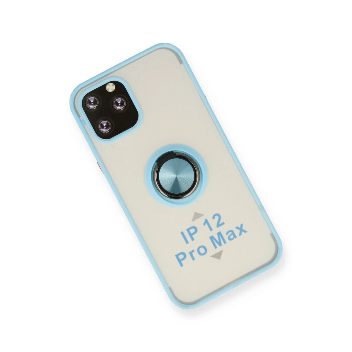 Apple İphone 12 Pro Kılıf Montreal Yüzüklü Silikon Kapak - Buz Mavi