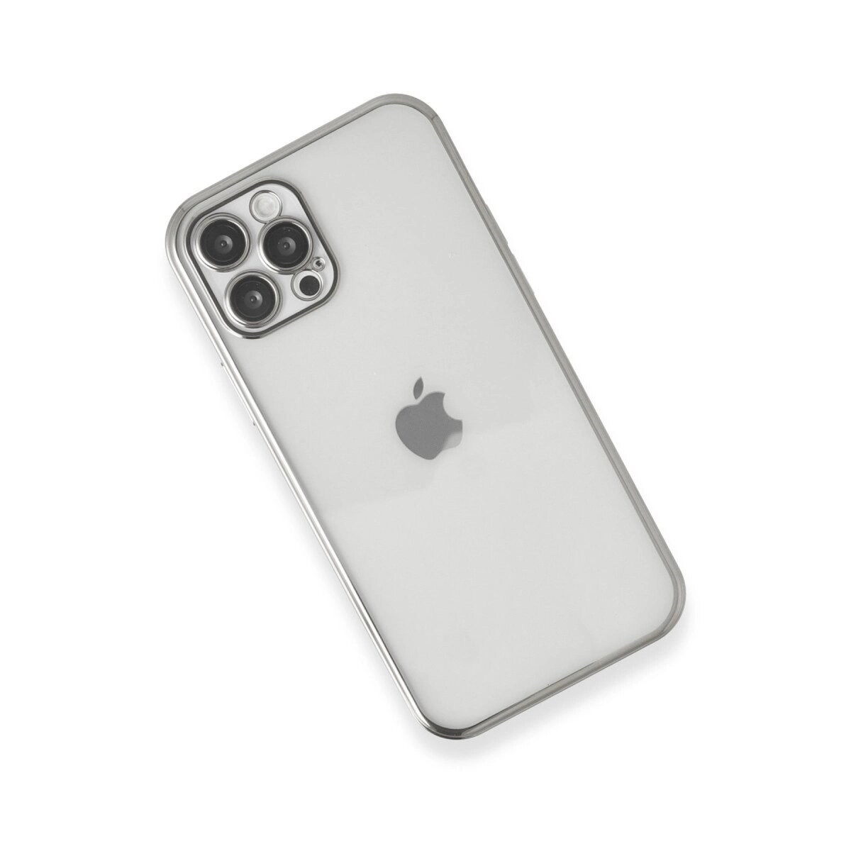 Apple İphone 12 Pro Kılıf Razer Lensli Silikon - Gümüş