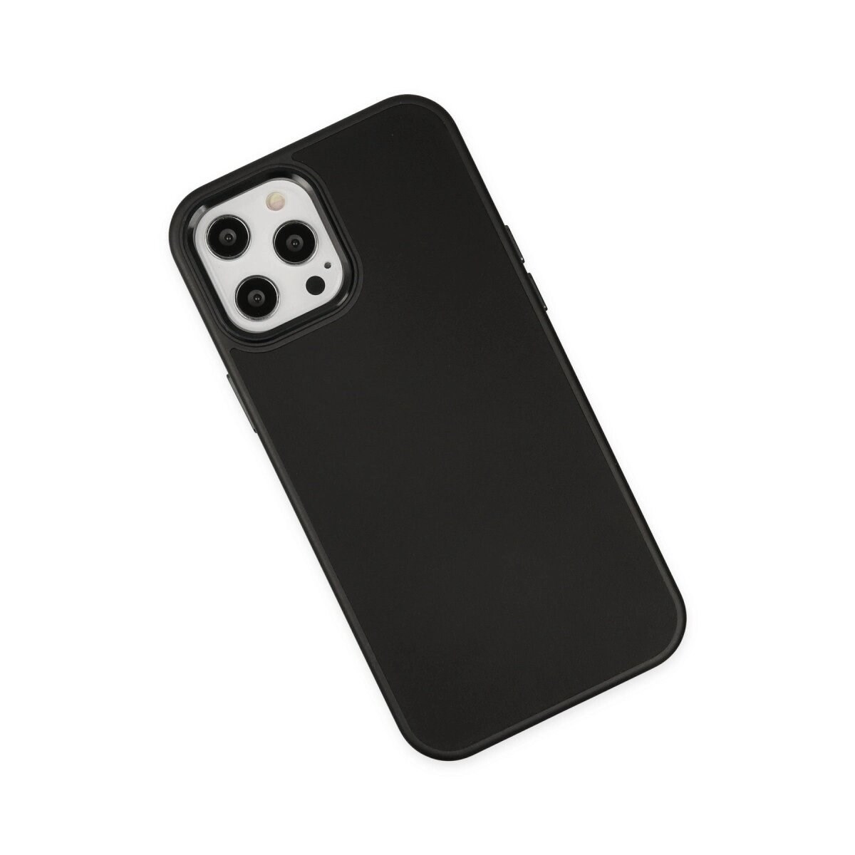 Apple İphone 12 Pro Max Kılıf Asya Deri Silikon - Siyah