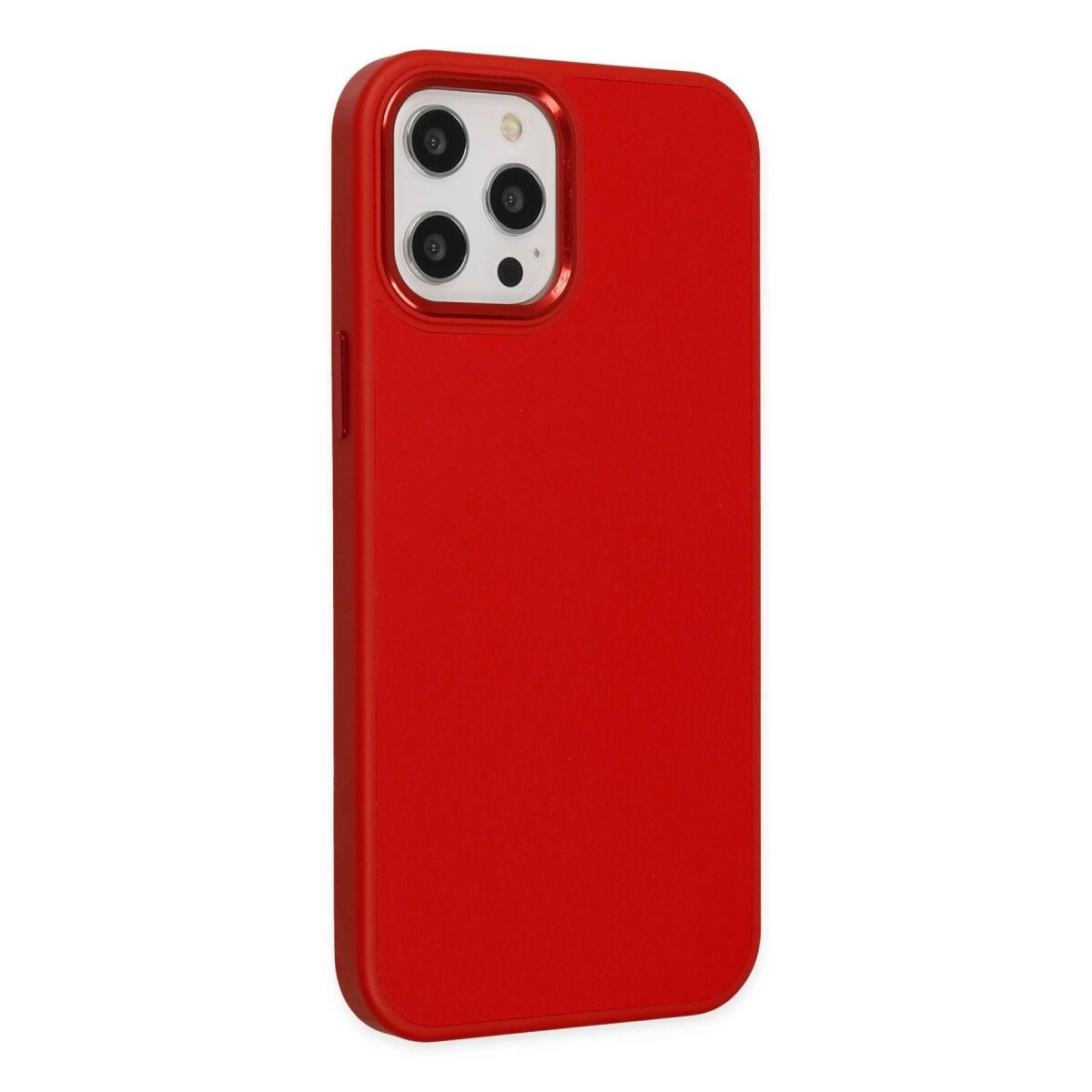 Apple İphone 12 Pro Max Kılıf Asya Deri Silikon - Kırmızı