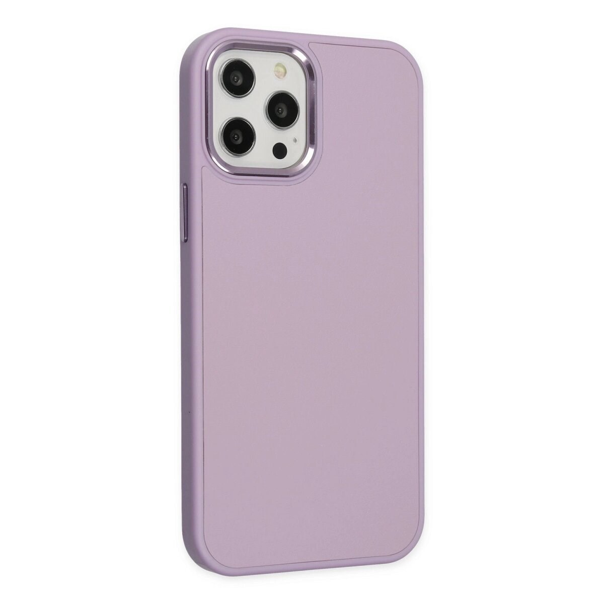 Apple İphone 12 Pro Max Kılıf Asya Deri Silikon - Lila