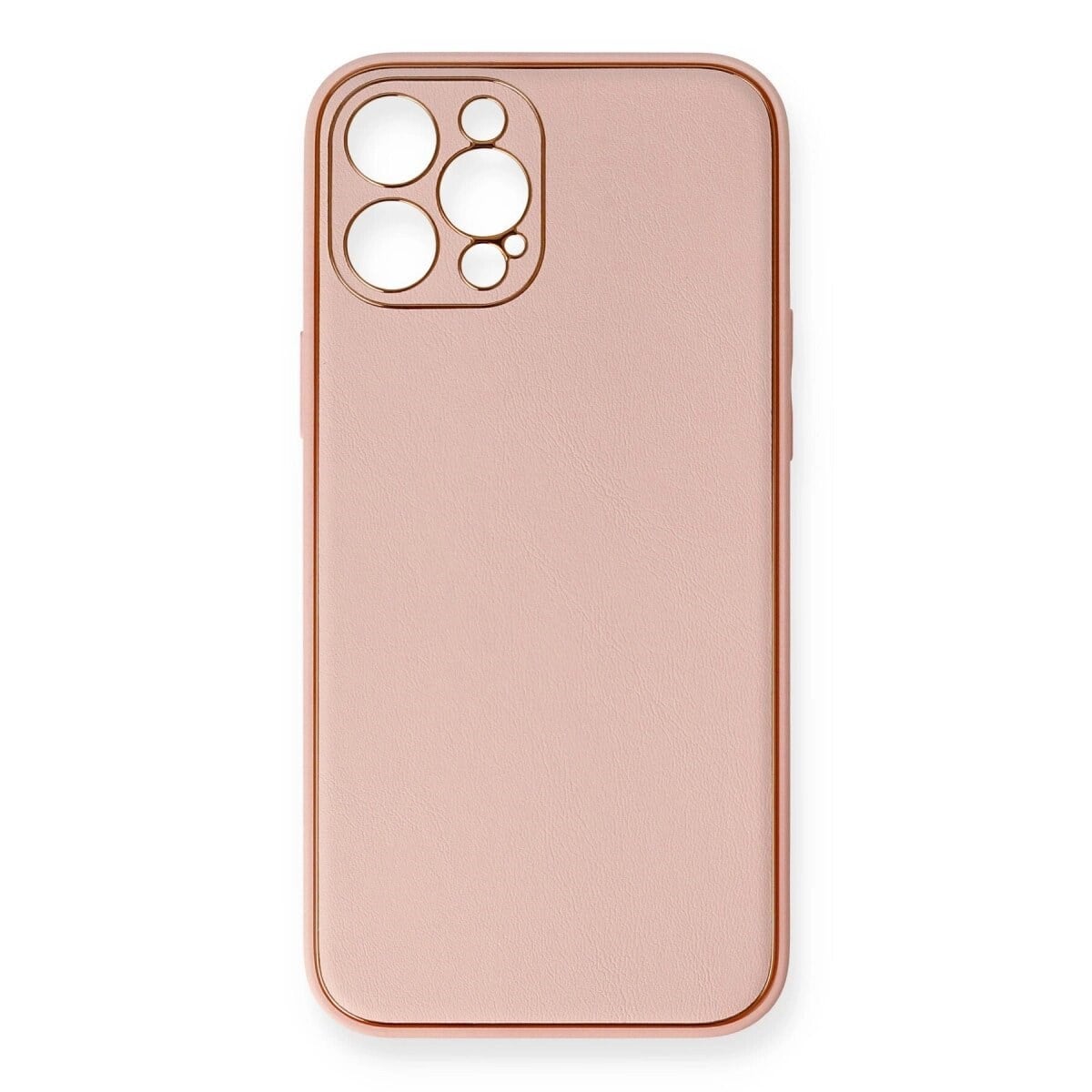 Apple İphone 12 Pro Max Kılıf Coco Deri Silikon Kapak - Pembe