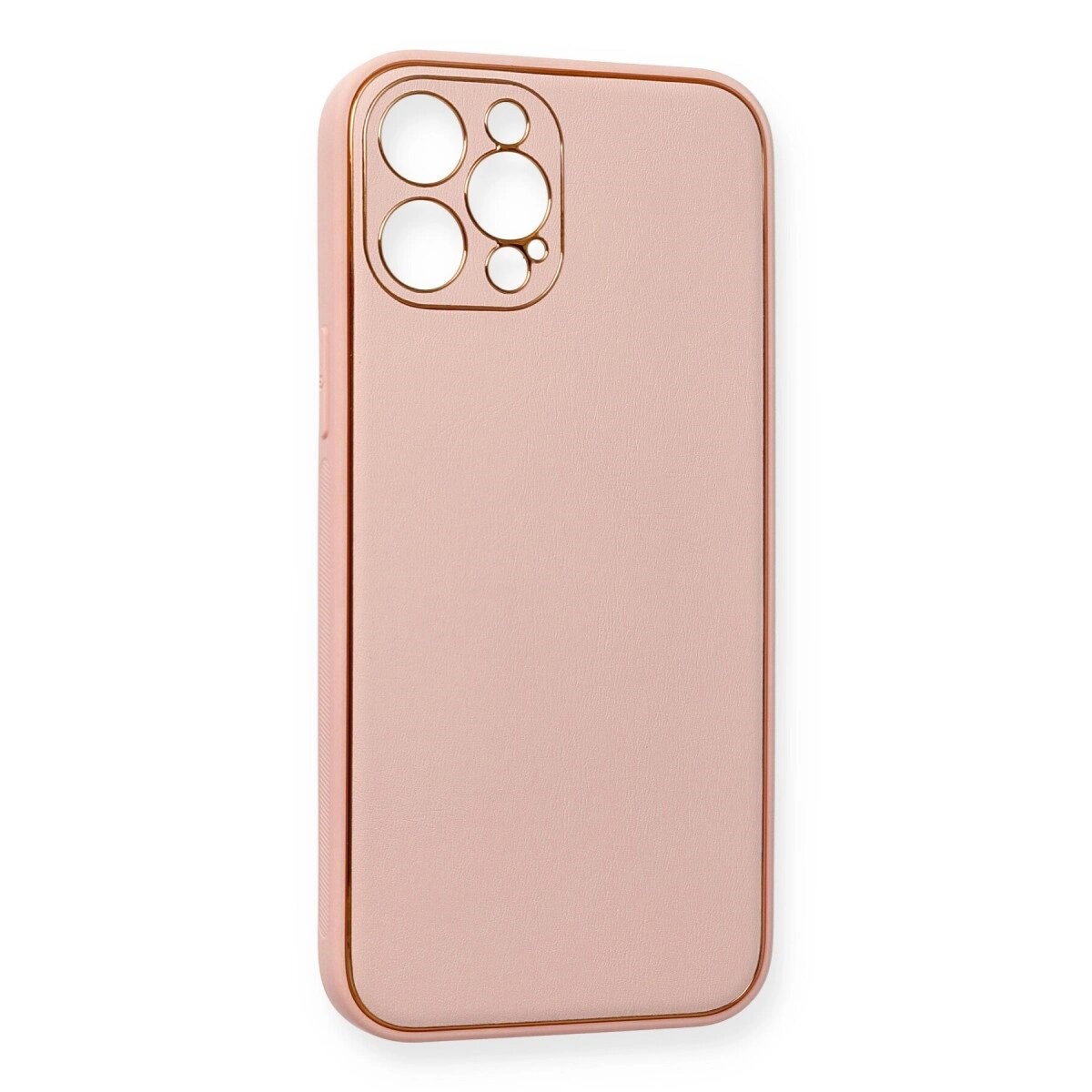 Apple İphone 12 Pro Max Kılıf Coco Deri Silikon Kapak - Pembe