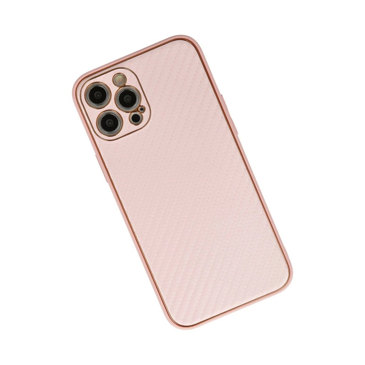 Apple İphone 12 Pro Max Kılıf Coco Karbon Silikon - Pembe