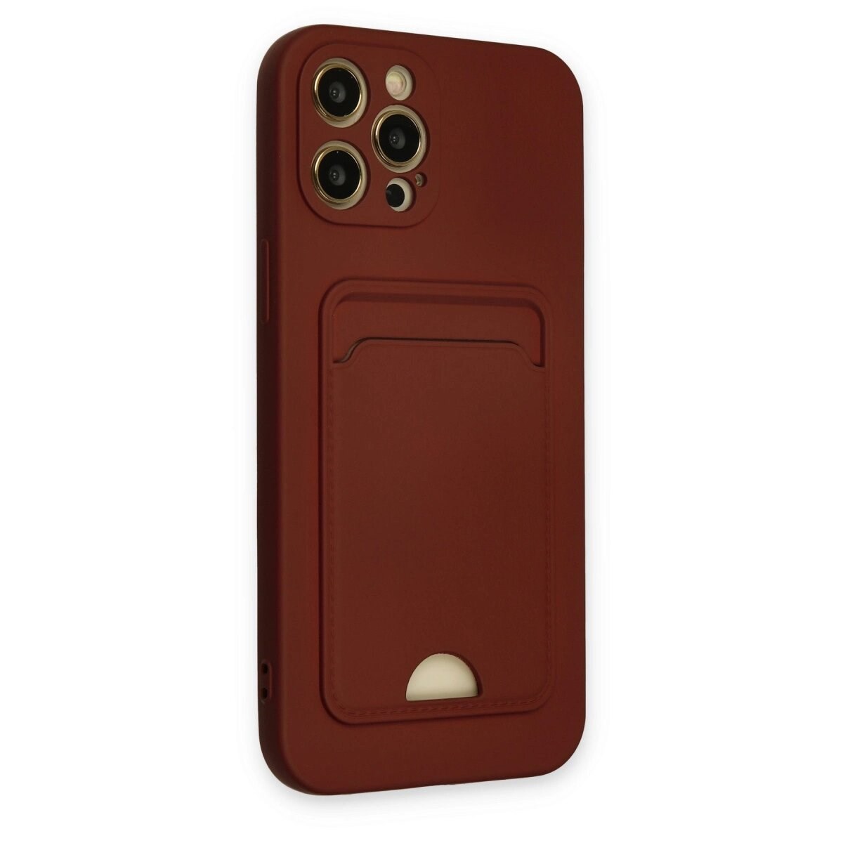 Apple İphone 12 Pro Max Kılıf Kelvin Kartvizitli Silikon - Bordo