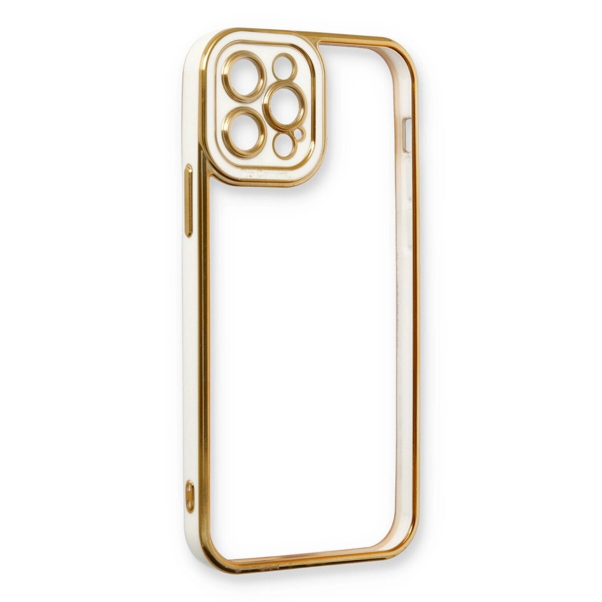 Apple İphone 12 Pro Max Kılıf Liva Lens Silikon - Beyaz