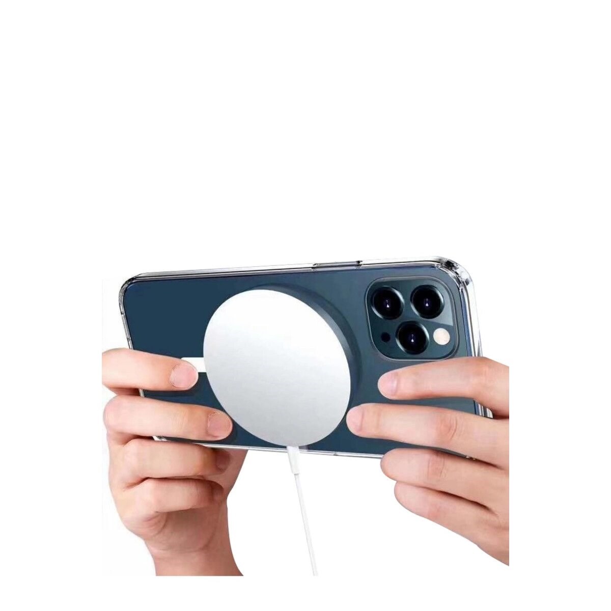 Apple İphone 12 Pro Max Kılıf Magneticsafe Şeffaf Silikon - Şeffaf