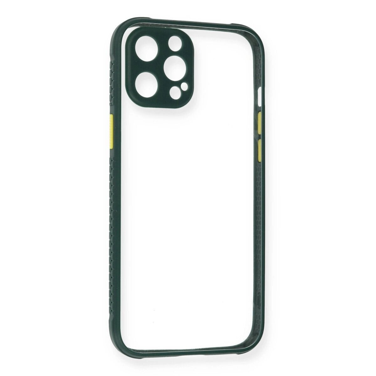Apple İphone 12 Pro Max Kılıf Miami Şeffaf Silikon - Koyu Yeşil