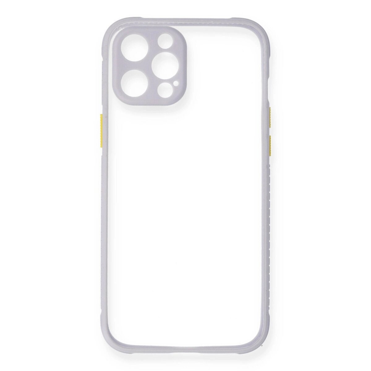 Apple İphone 12 Pro Max Kılıf Miami Şeffaf Silikon - Lila