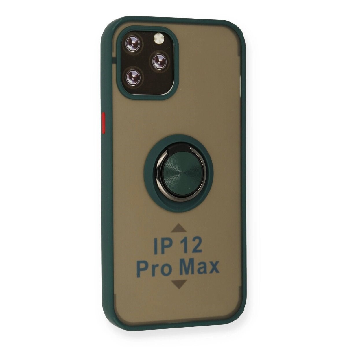 Apple İphone 12 Pro Max Kılıf Montreal Yüzüklü Silikon Kapak - Yeşil