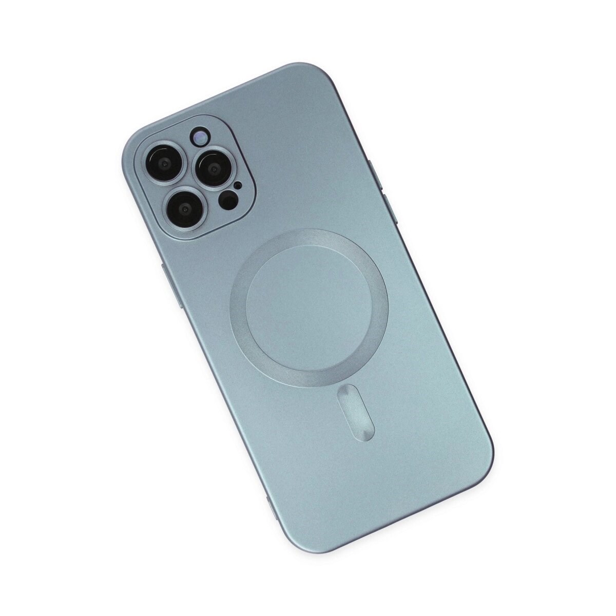 Apple İphone 12 Pro Max Kılıf Moshi Lens Magneticsafe Silikon - Sierra Blue