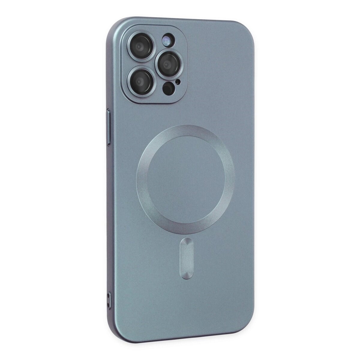 Apple İphone 12 Pro Max Kılıf Moshi Lens Magneticsafe Silikon - Sierra Blue