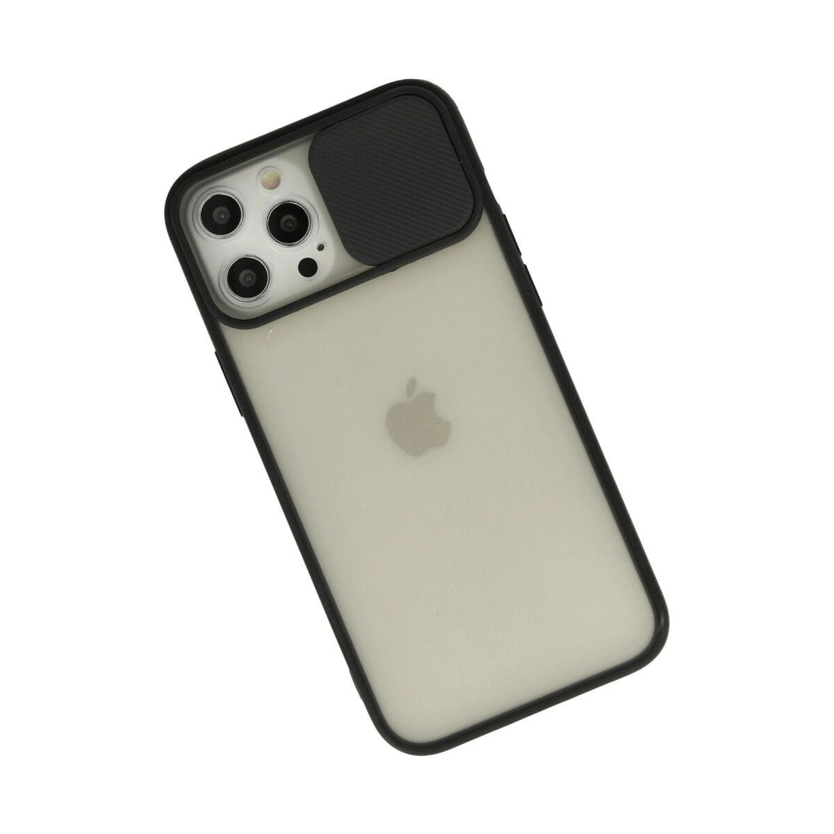 Apple İphone 12 Pro Max Kılıf Palm Buzlu Kamera Sürgülü Silikon - Siyah