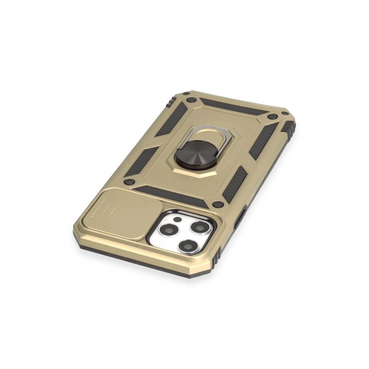 Apple İphone 12 Pro Max Kılıf Pars Lens Yüzüklü Silikon - Gold
