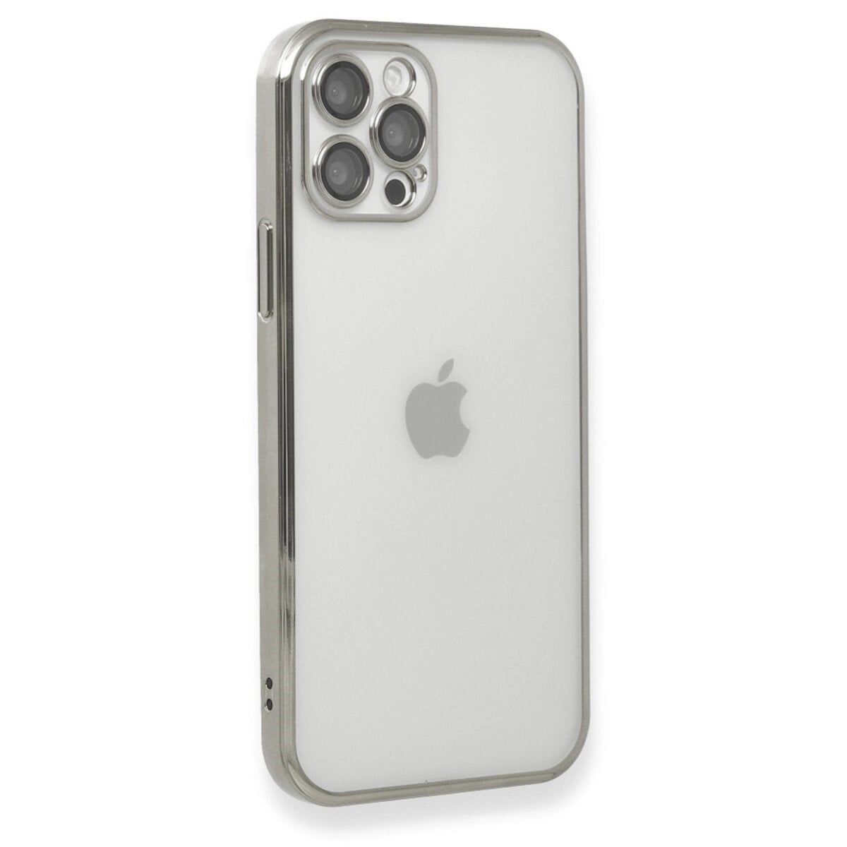 Apple İphone 12 Pro Max Kılıf Razer Lensli Silikon - Gümüş