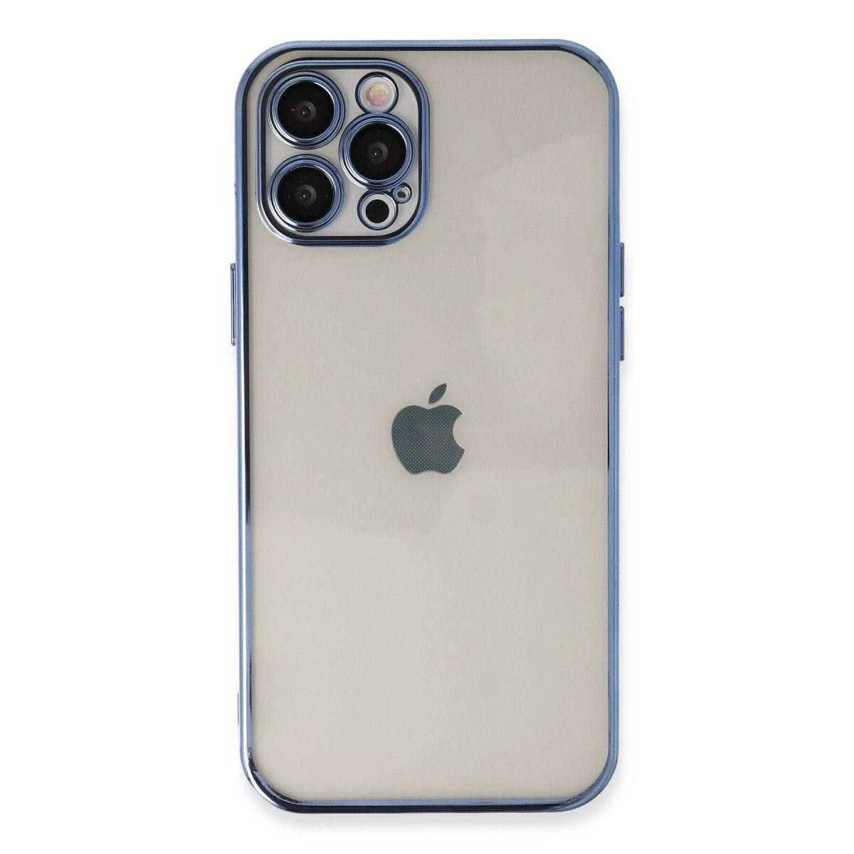 Apple İphone 12 Pro Max Kılıf Razer Lensli Silikon - Açık Mavi