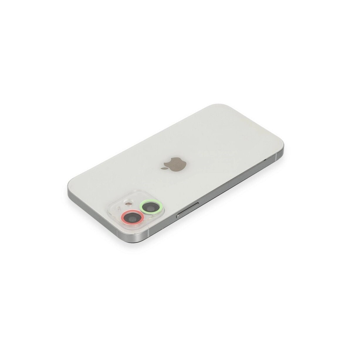 Apple İphone 12 Renkli Kamera Lens Koruma Cam - Yeşil-pembe