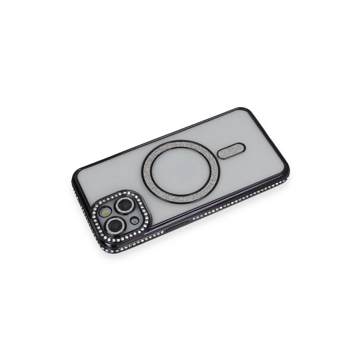 Apple İphone 13 Kılıf Joke Simli Magneticsafe Kılıf - Siyah