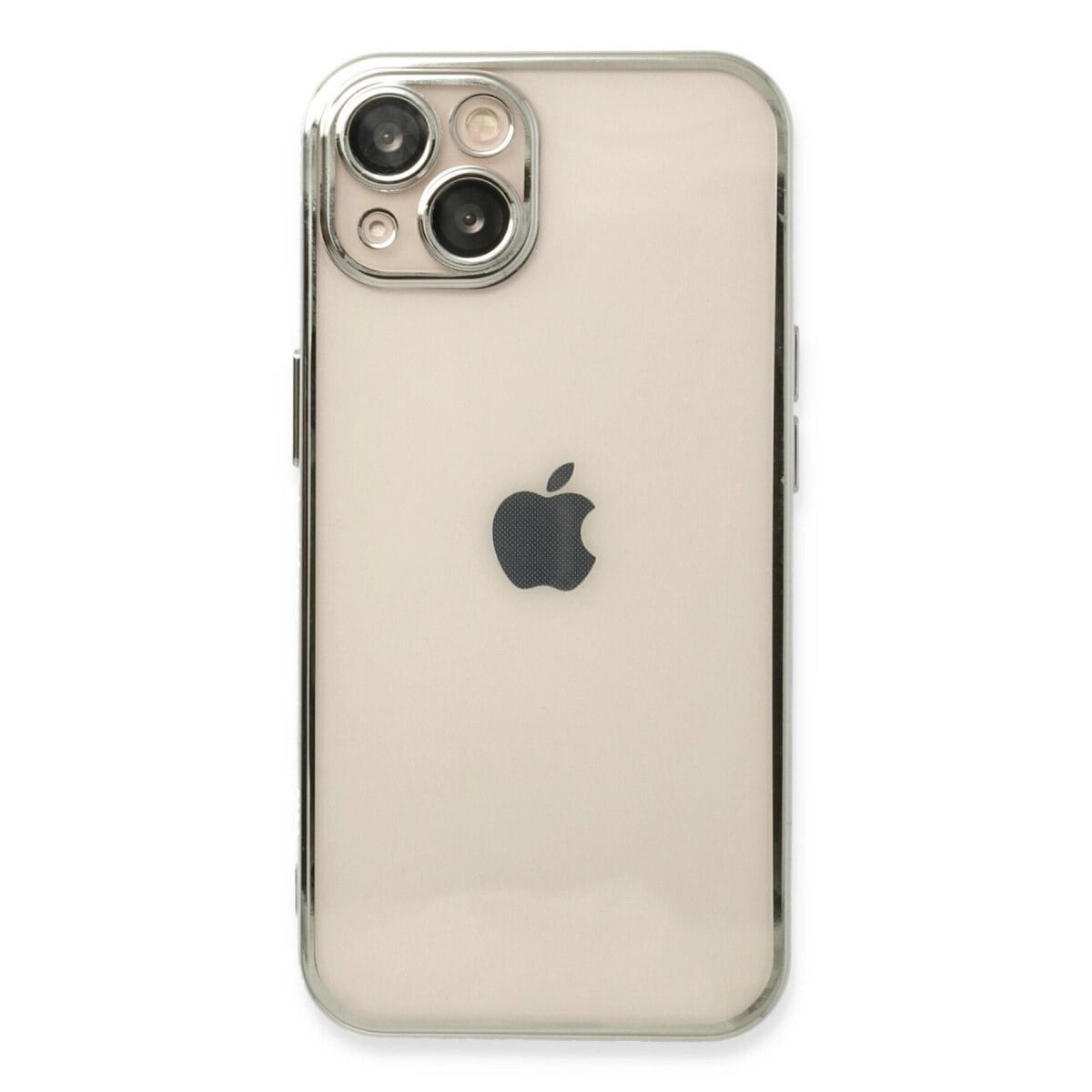 Apple İphone 13 Kılıf Razer Lensli Silikon - Gümüş