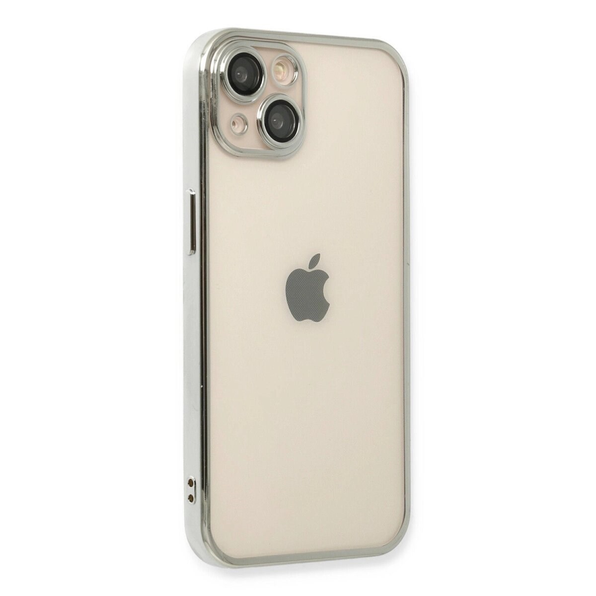 Apple İphone 13 Kılıf Razer Lensli Silikon - Gümüş
