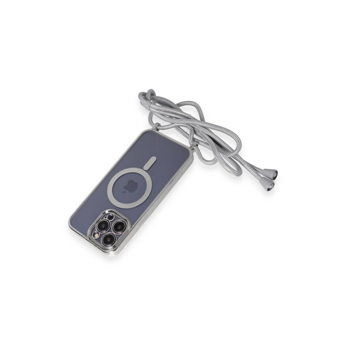 Apple İphone 13 Pro Kılıf Divo Lazer Askılı Magsafe Kapak - Gümüş
