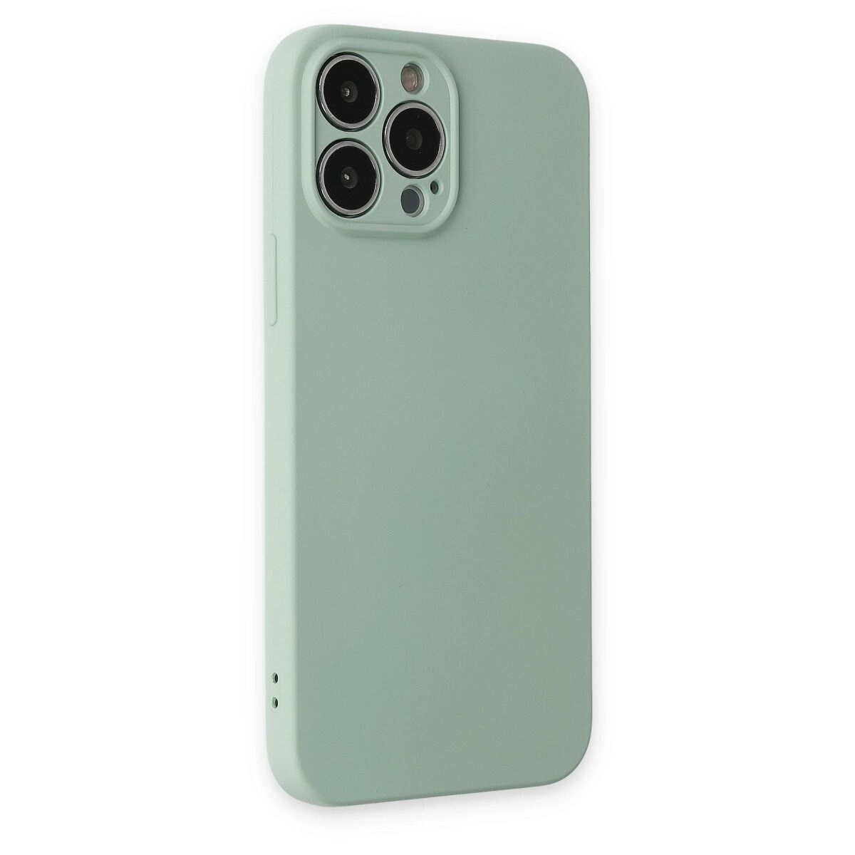 Apple İphone 13 Pro Kılıf Nano İçi Kadife Silikon - Su Yeşili