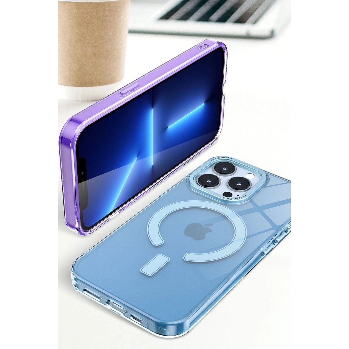 Apple İphone 13 Pro Kılıf Troy Magsafe Kapak - Mor