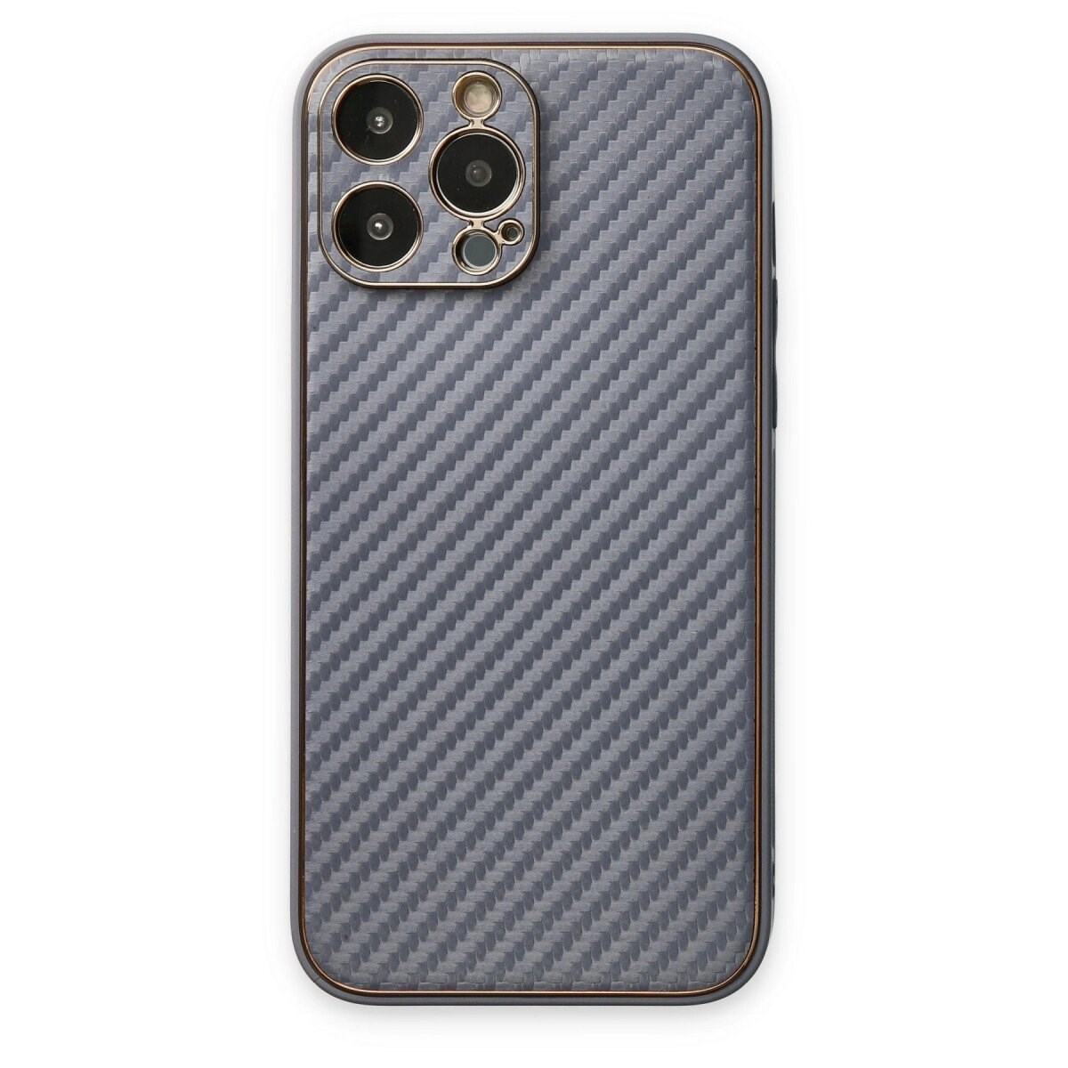 Apple İphone 13 Pro Max Kılıf Coco Karbon Silikon - Gri