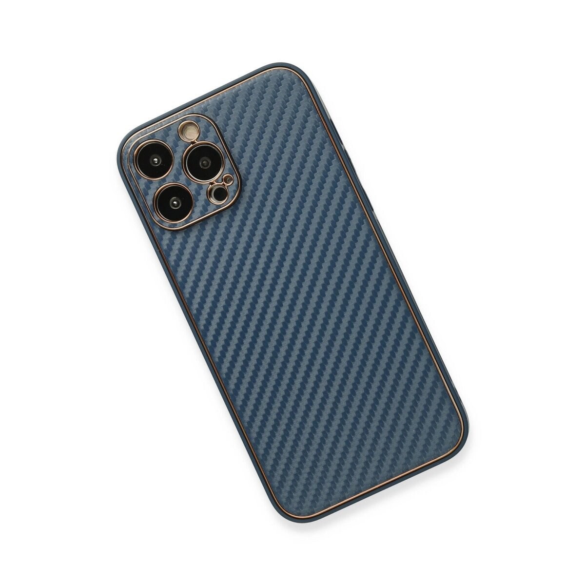 Apple İphone 13 Pro Max Kılıf Coco Karbon Silikon - Mavi