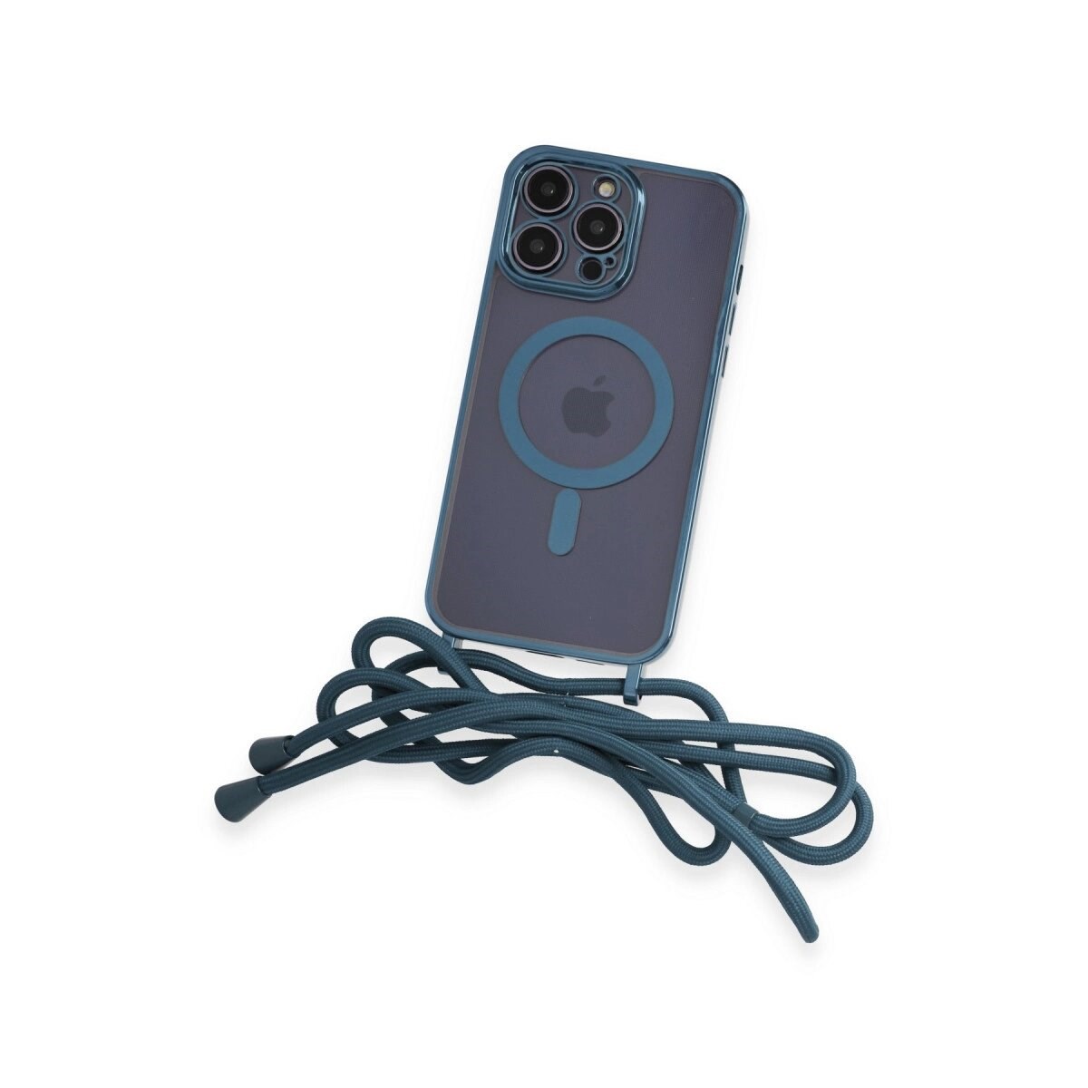 Apple İphone 13 Pro Max Kılıf Divo Lazer Askılı Magsafe Kapak - Sierra Blue
