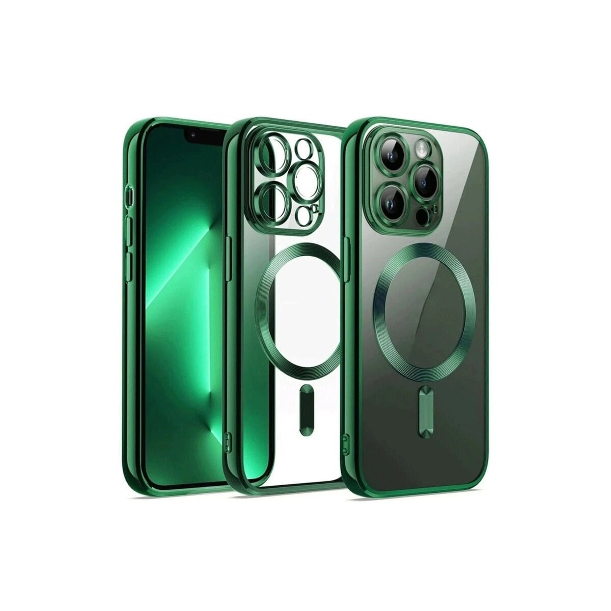 Apple İphone 13 Pro Max Kılıf Kross Magneticsafe Kapak - Koyu Yeşil