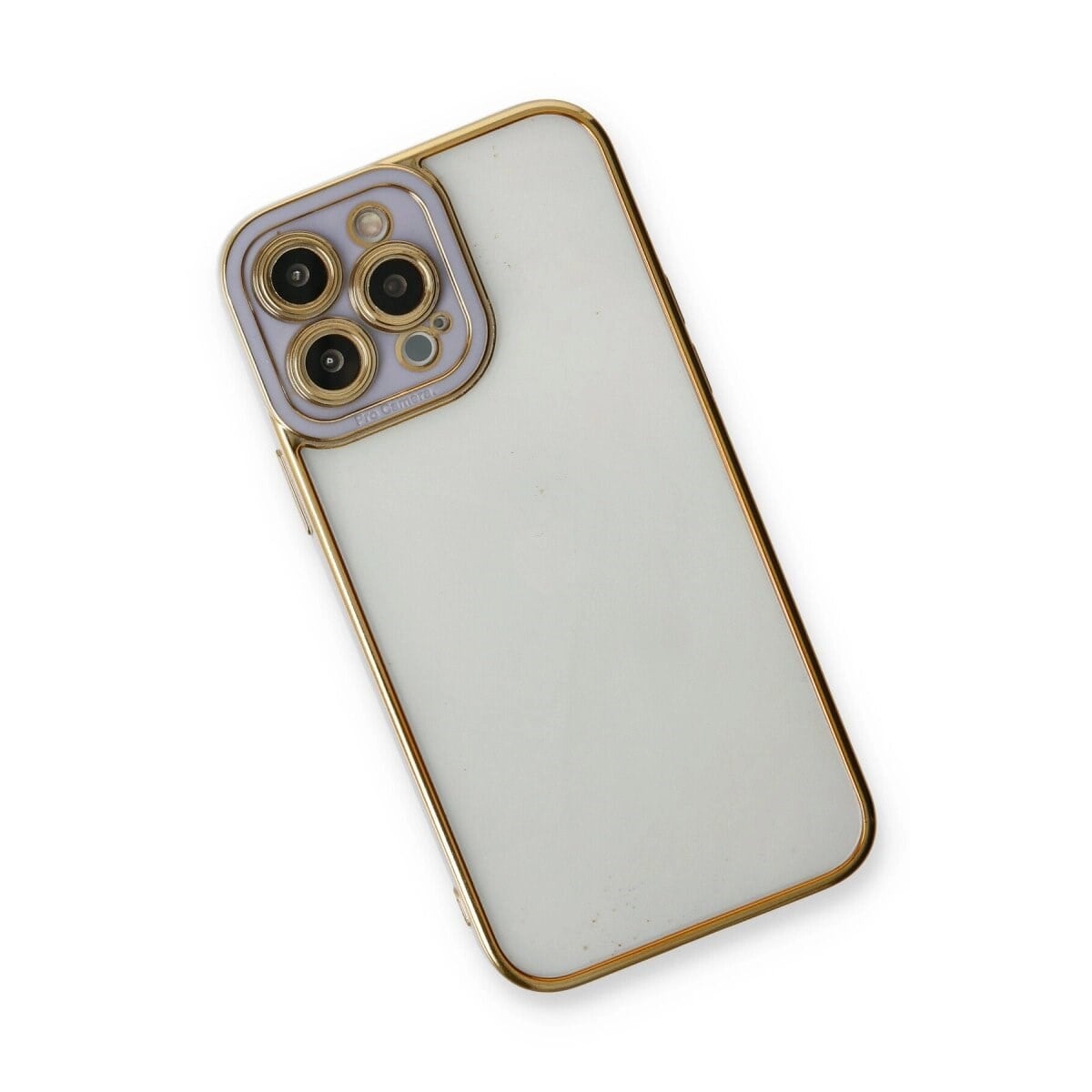Apple İphone 13 Pro Max Kılıf Liva Lens Silikon - Lila