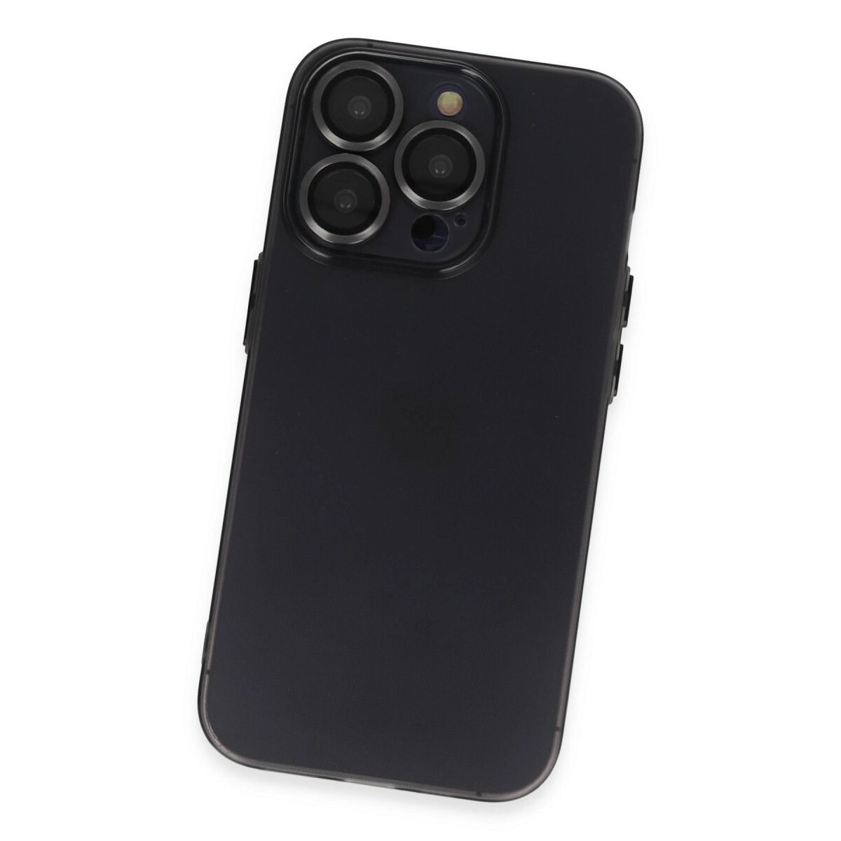 Apple İphone 13 Pro Max Kılıf Luko Lens Silikon - Siyah