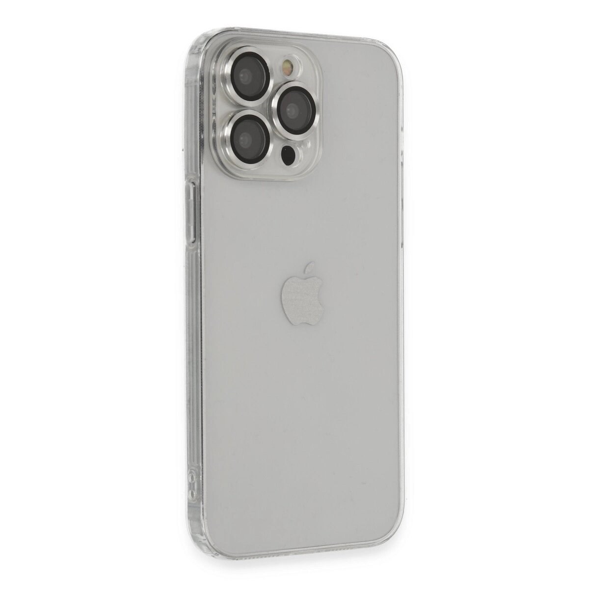 Apple İphone 13 Pro Max Kılıf Luko Lens Silikon - Gümüş