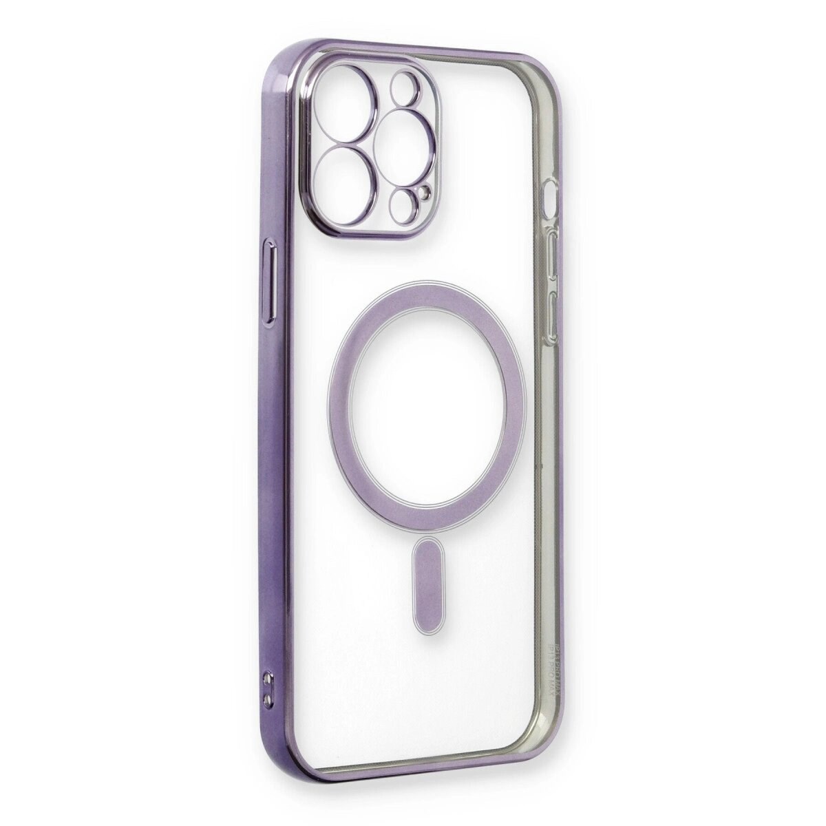 Apple İphone 13 Pro Max Kılıf Magneticsafe Lazer Silikon - Mor