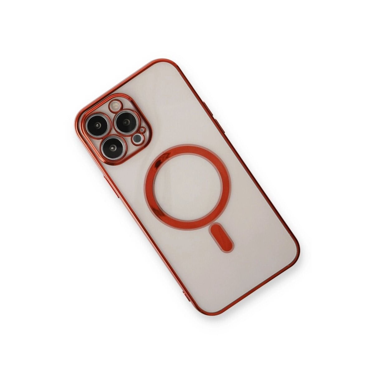 Apple İphone 13 Pro Max Kılıf Magneticsafe Lazer Silikon - Kırmızı