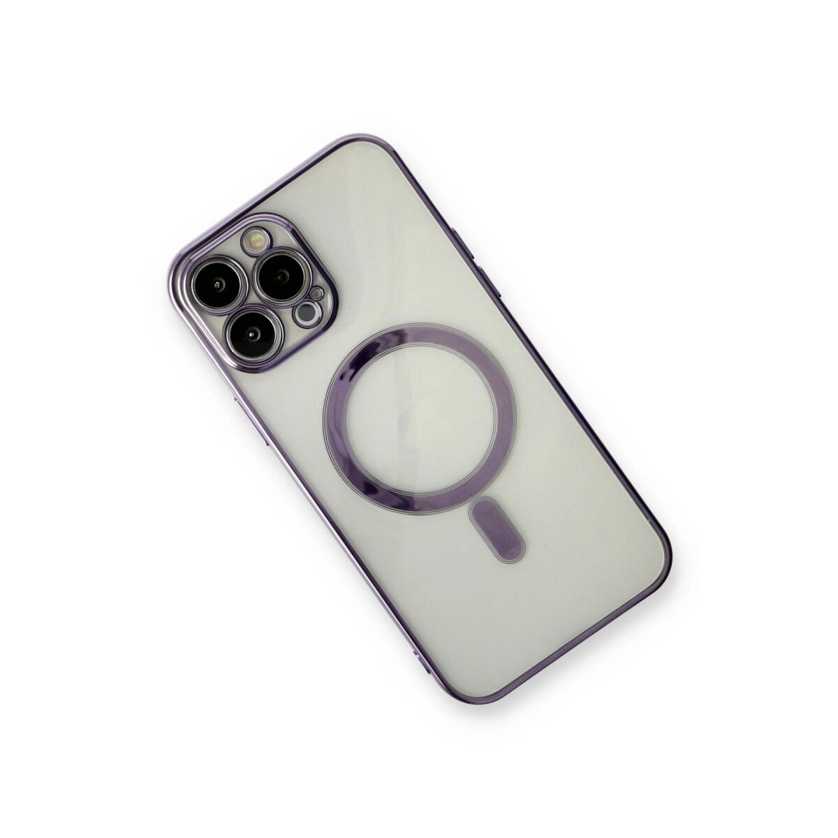 Apple İphone 13 Pro Max Kılıf Magneticsafe Lazer Silikon - Mor
