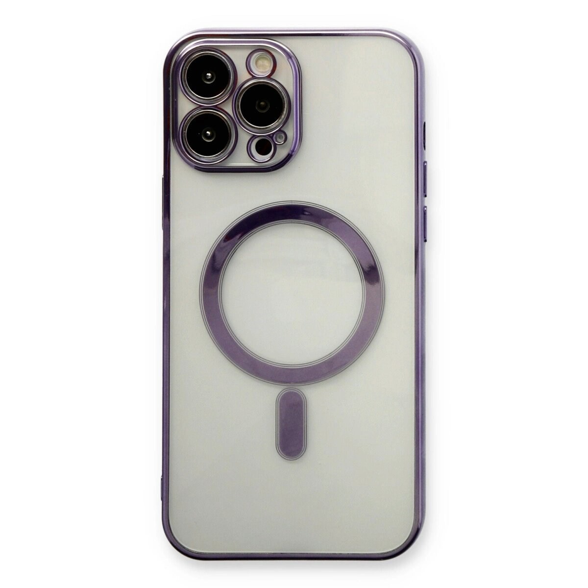 Apple İphone 13 Pro Max Kılıf Magneticsafe Lazer Silikon - Mor