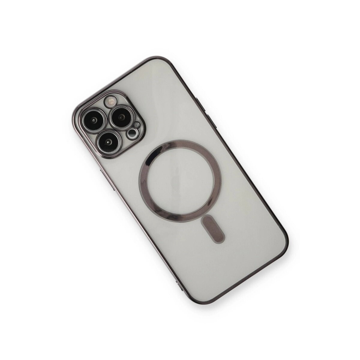 Apple İphone 13 Pro Max Kılıf Magneticsafe Lazer Silikon - Siyah
