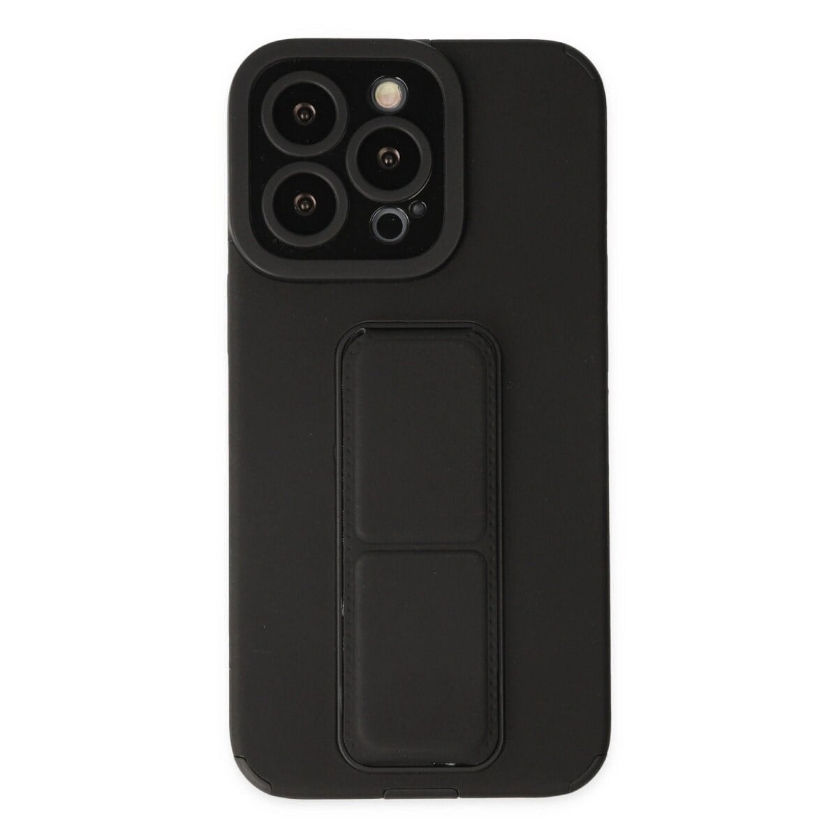 Apple İphone 13 Pro Max Kılıf Mega Standlı Silikon - Siyah