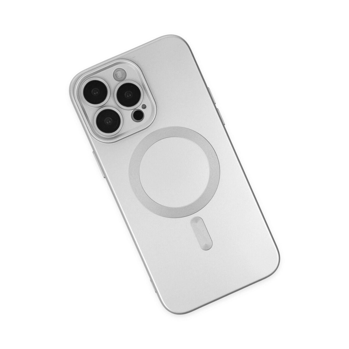 Apple İphone 13 Pro Max Kılıf Moshi Lens Magneticsafe Silikon - Gümüş